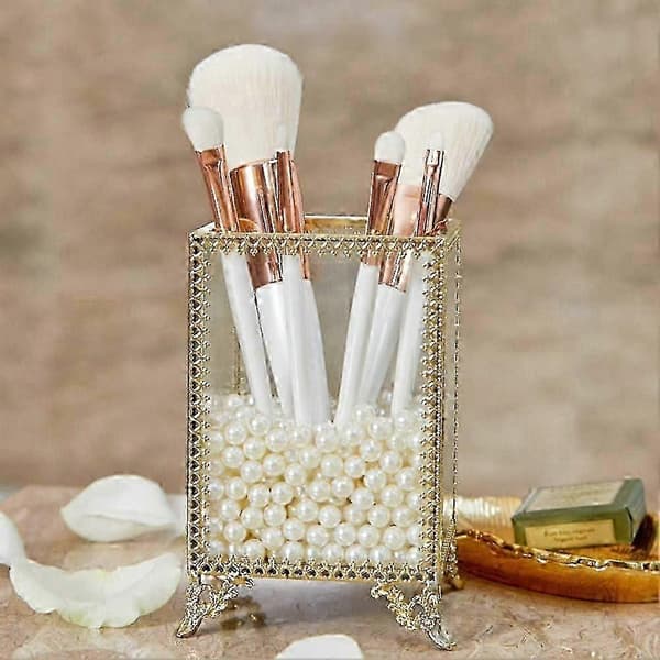 2025 Cosmetic Brush Holder, Space-Saving Retro Style Makeup Storage for Cafe and