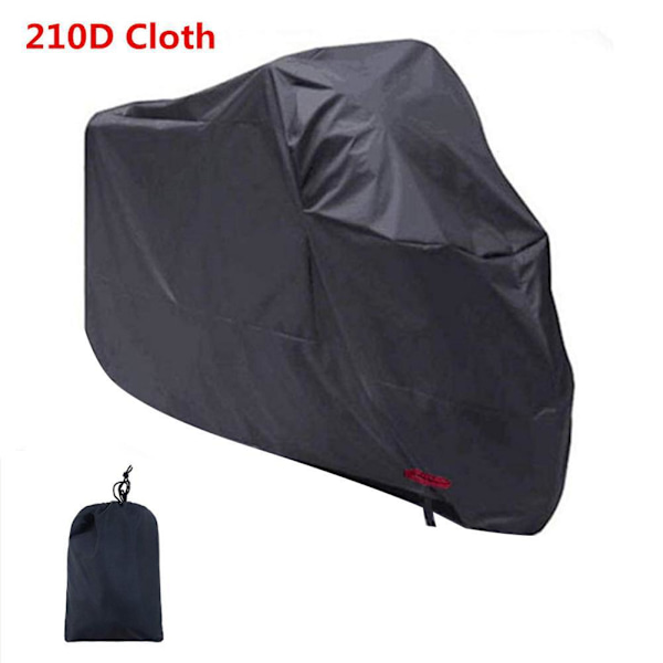 Motorcycle cover Oxford cloth rainproof dust cover Electric vehicle cover hemming - black 245*105*125cm