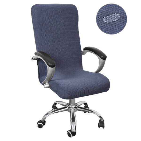 Toimiston kääntyvä tuolin cover, tietokonetuolin cover, cover kangas, tuolin cover (tummanharmaa, iso koko (70-78cm) koko L),