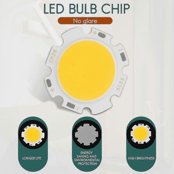 5W Chip Light Rund COB Super Bright LED-lampa LED-lampor Varmvit DC15-17V