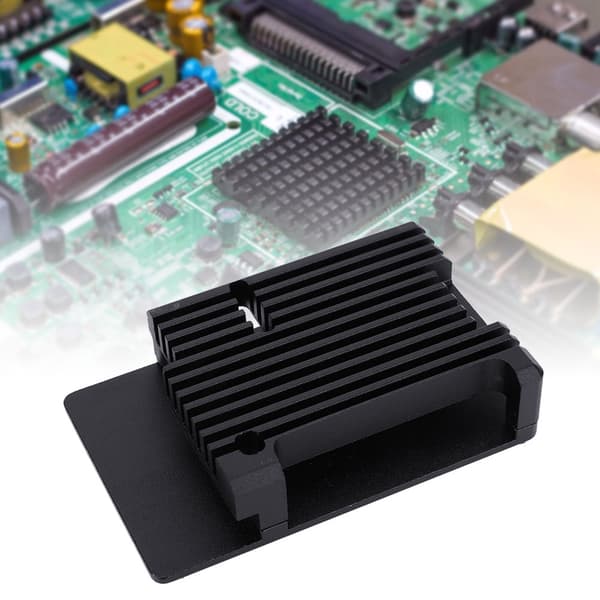 Bundkortskal Sort aluminiumslegering passer til RaspberryPi 3 Model B 2b/3b+