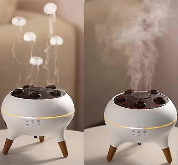 Flamaromaterapi eteriska oljediffusorer, luftdiffusor/luftfuktare, för hem, sovrum, stort rum fjärrkontroll sovrum med 7 färgglada nattlampor UK Plug