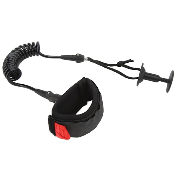 5,5 mm 1,2 meter Elastisk TPU Paddle Board Håndledsrem Surf Leash til Stand Up Surfbræt Sort