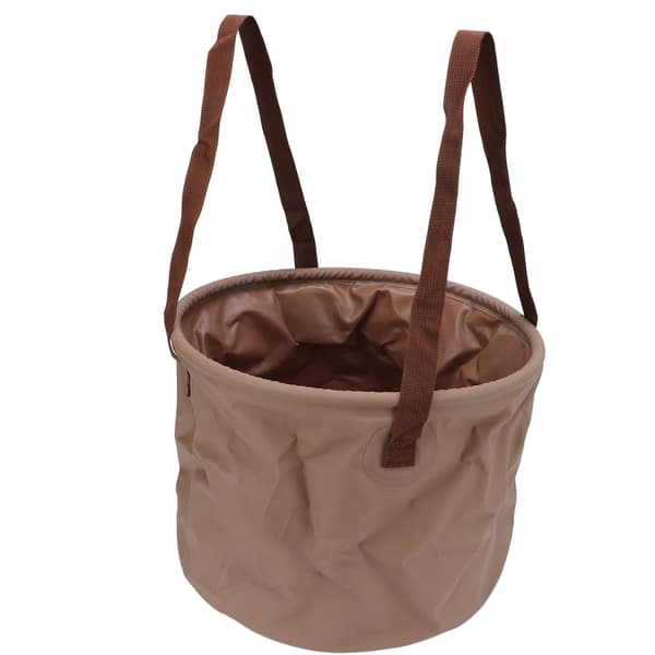 Hopfällbar Slitstark Bärbar Vikbar Hink 20L Khaki Utomhus Camping Resa