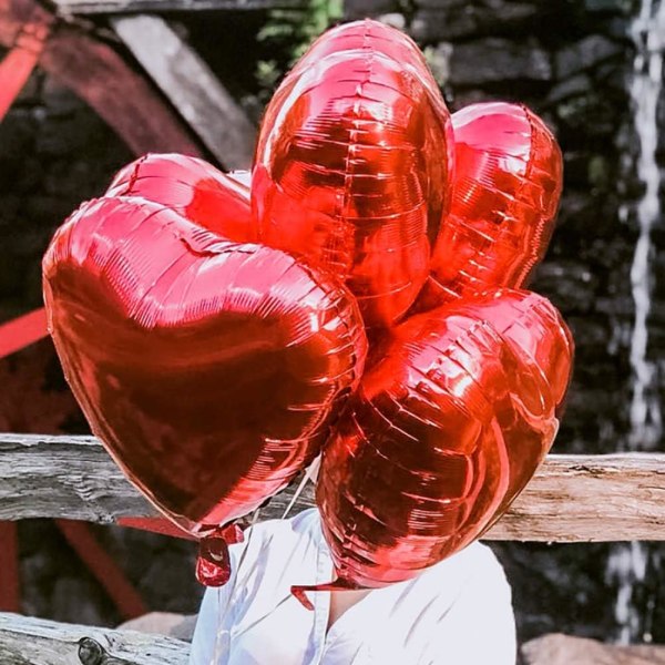 Röd hjärtfolieballong, 20 st 18 tums röda ballonger, hjärta heliumballonger, bröllopsfolieballong, folieballong, hjärtballonger (röd)