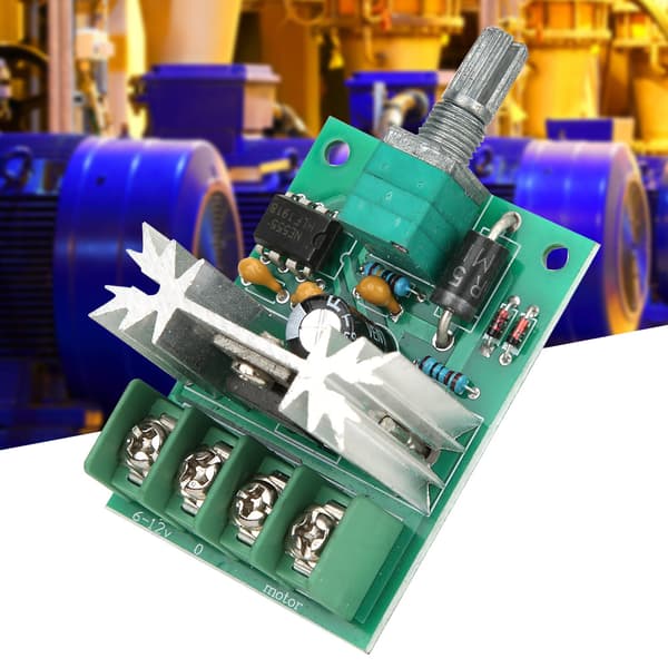 PWM DC Motor Hastighetskontroller Bryter Aluminiumlegeringsknott DC 6V til 12V 6A