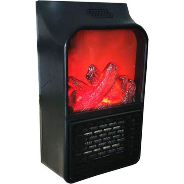 Mini blæservarmer, hurtigvarmer, elektrisk rumvarmer, simuleret flamme, vægmonteret 900W med justerbar timer Digital Di