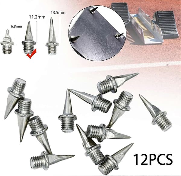 12x Startblokk Pigger Erstatningspigger Multifunksjon M4. Løpepigger for Sprinting 11.2mm