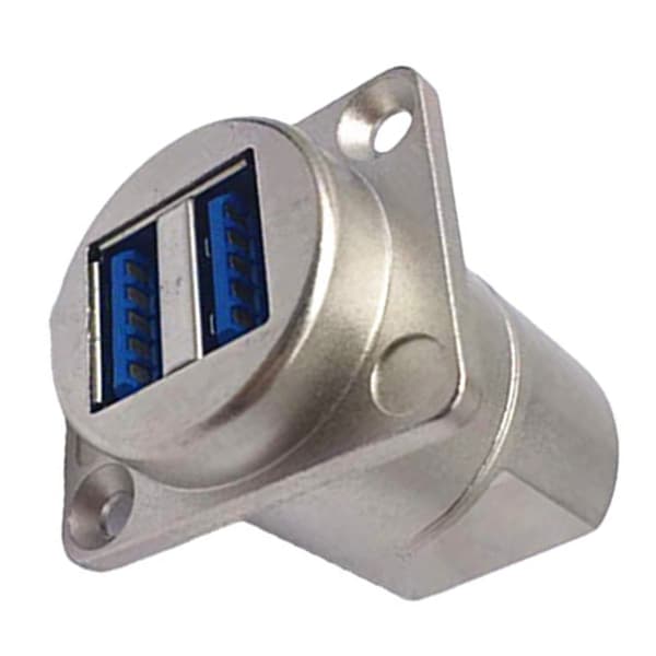 USB 3.0 Dubbel A Hona till Hona Panelmonteringskontakt D Typ Silverfodral Video