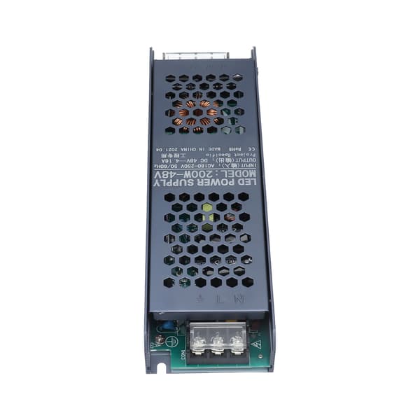 LED Switching Strømforsyning Driver Magnetisk Lys Transformer 48V AC180-250V 200W 4.16A Sort Lang Stribe