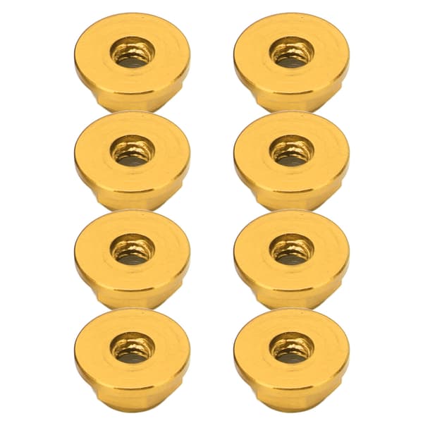 8st M2 Självlåsande Hexmuttrar i Aluminiumlegering med Flänsad Nylonfoder för Axial SCX24 1/24 Skala Guld