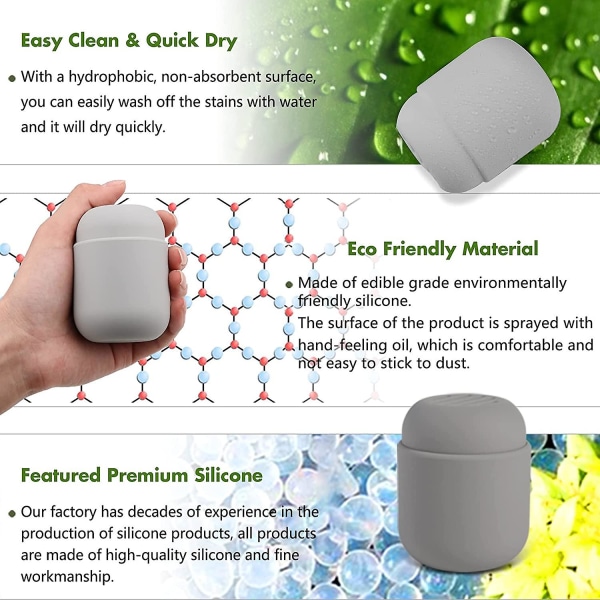 Meikkisienipidike, blender Silicon Travel , meikkipuffipallon kantolaatikko (ei sisällä kosmeettisia munia) Grey