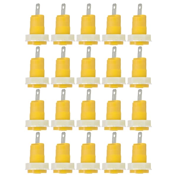 20 stk. Bananstik Binding Post Adapter Messing Svejsning Jordforbindelse Terminal 4mm 1KV 32A Gul