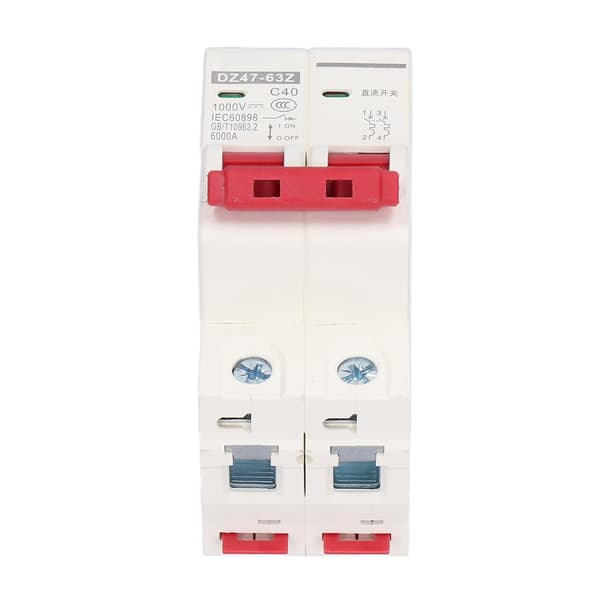 DC Miniature Afbryder 2P Solar PV System Isolator DIN-skinne Montering 1000V 40A DZ47‑63Z C40