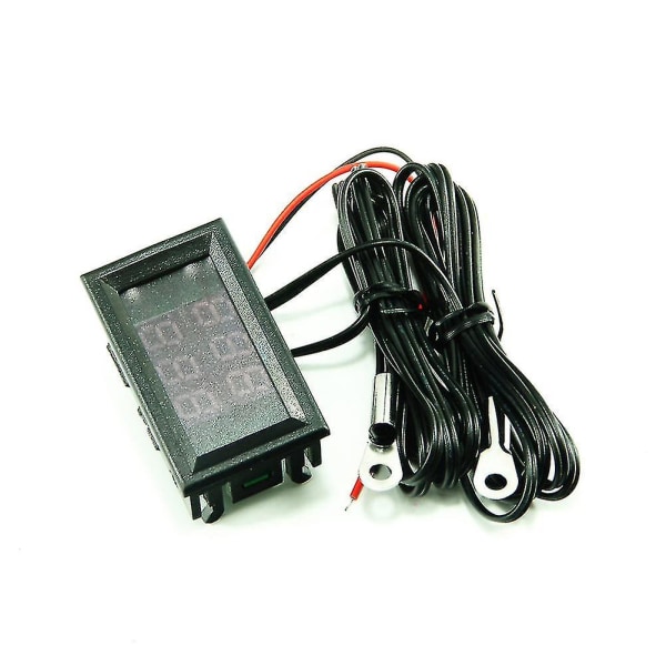 Dc4-28v Högprecision LED-temperaturmätaredetektorsensor Dubbelskärm Digital biltermometer Ntc metall vattentät sond