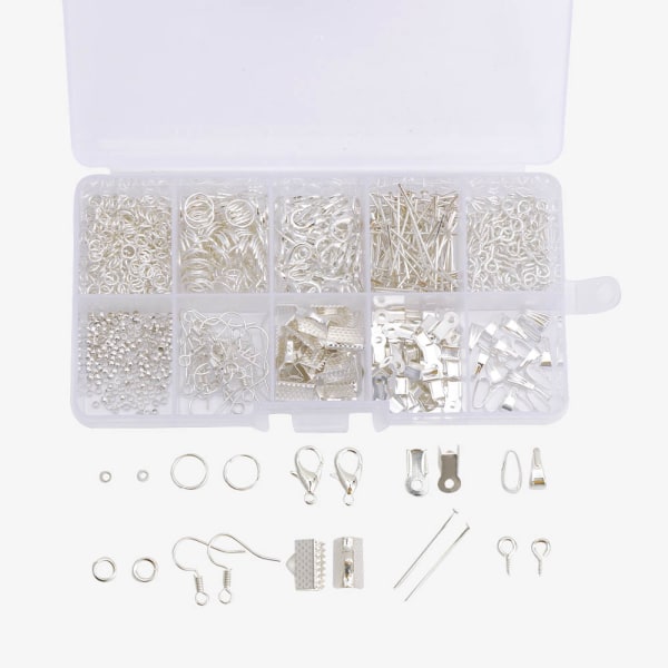 DIY Øreringe Tilbehør Ørering Materiale Perler Materiale Pakke Håndlavede smykker Tilbehør -Hvid