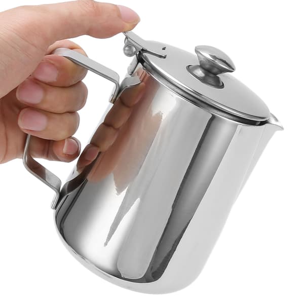 304 Rustfrit Stål Mælkekande 1500ML med Låg til Hjemme Kaffebar
