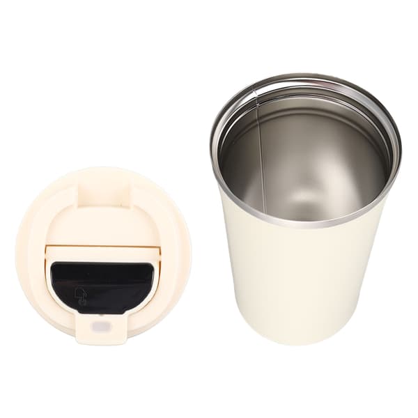 Smart Temperaturmätande 304 Rostfritt Stål Isolerad Resemugg för Kaffe 380ml Vit med Lock
