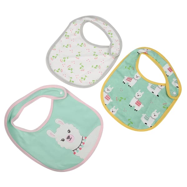 3-pack Bebisbomulls-haklappar med tecknad design, bomull, för spädbarn, Alpaca