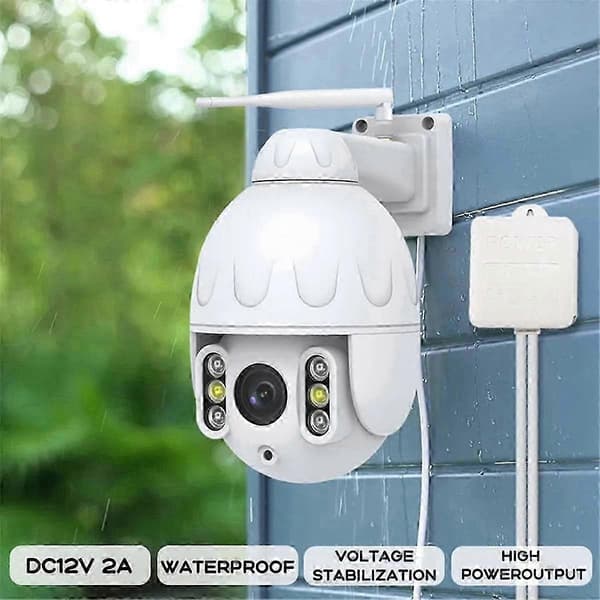 12V 2A Power Adapter for Security Camera, NVR DVR Input AC100V-240V CCTV Camera Power Cable Compatible with PTZ Camera White