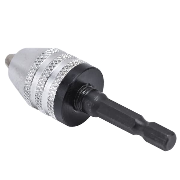 Nyckellös Borrchuck Slagskruvdragare Bit Adapter Konverterare 3 Käftar 1/4in Hex Skaft 0.3-6.5mm Silver