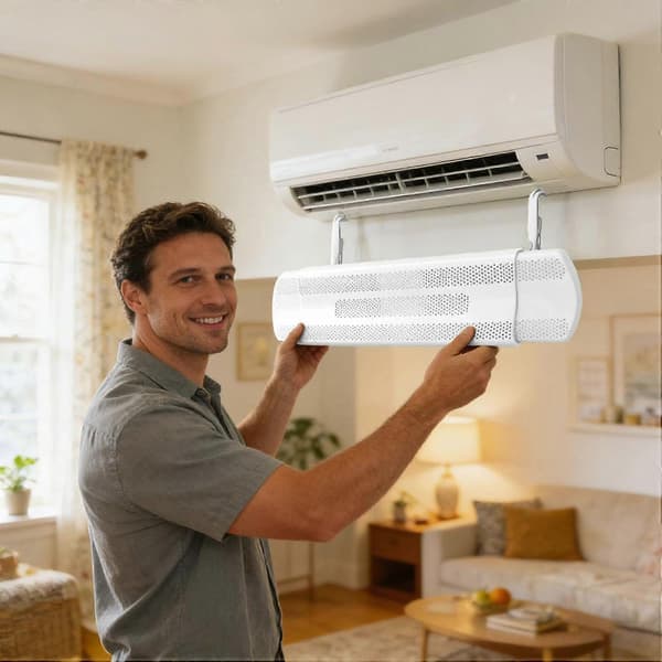 Väggmonterad luftkonditioneringsbaffeldeflektor infällbar luftkonditioneringsventilationsdeflektor, 22-37 tum justerbar baffel för väggmonterad White