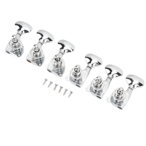 1:18 Utväxling Gitarrstämsknopp Sluten Robust Silver Elgitarr Strängknopp Stämskruvar 3L3R
