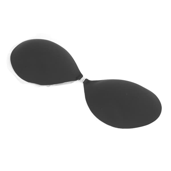 Stropløs Push Up Klæbe BH 3D Side Lift Silikone Sticky Snap Lukning Sort