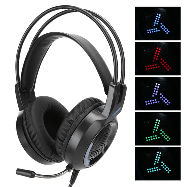 Gaming Headset V2000 7.1 Virtuell Surroundlyd USB med Støyreduserende Mikrofon