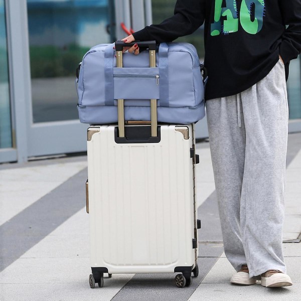 Rejseuafhængigt skorum Opbevaring Bagage håndbagage Stor håndskulder Duffel Letvægtsbærende Bærbar taskeblå