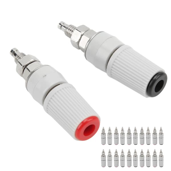 20 stk. 24.330 M5 Bananstik Jack Socket Adapter Connector Sort Rød 4mm