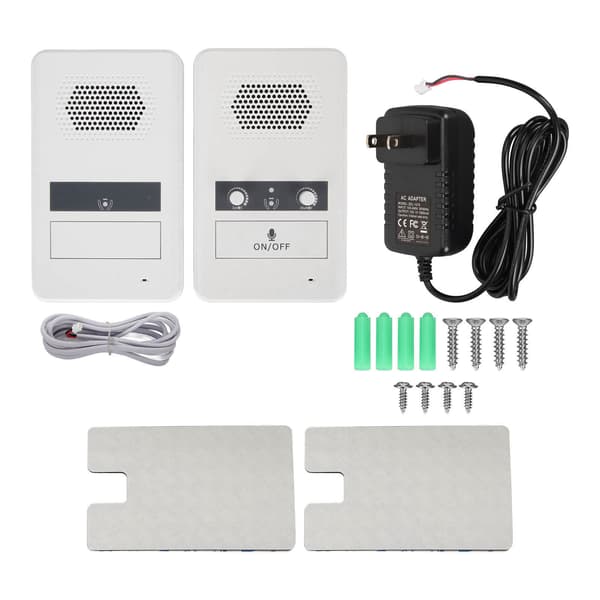 Dobbeltvejs skrankeintercom Premium højttaler Følsom mikrofon 3W elektrisk vinduesintercomsystem til bank US-stik 100-240V Hvid