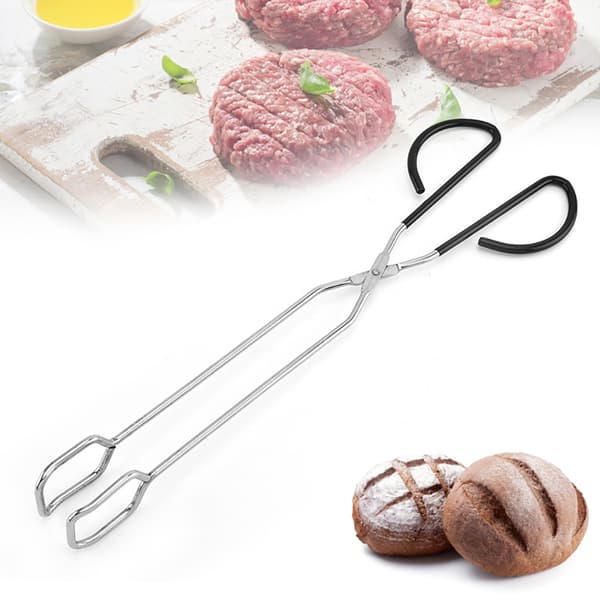 Saxformad kökstång i rostfritt stål för mat, kött, bakning, bröd, grillning