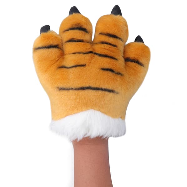 Søde Tigerklo Plys Handsker - Simulation Dyreklo Handsker Gul