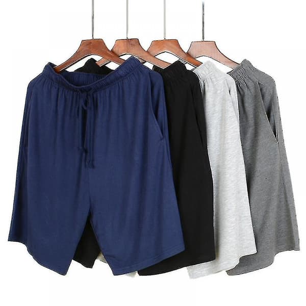 Pyjamasshorts til mænd og store mænd med lommer A Sort Black 3XL