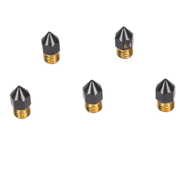 5 stk. PTFE-belagte 0,4 mm Anti Stringing Hærdede Udglattende 3D Printer Dyse Ekstruder Tips til Ender 3 Pro V2 CR10 S4 S5