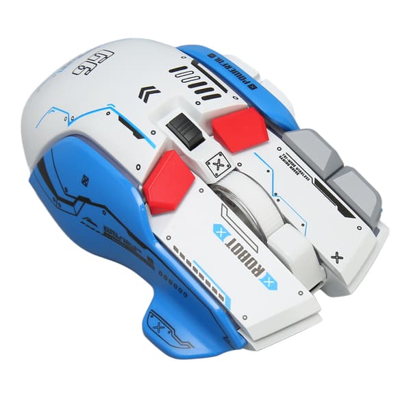 2.4G Kablet Bluetooth 3 Modus Gamingmus 5 Justerbar DPI 11 RGB Lys for Windows Android iOS Hvit