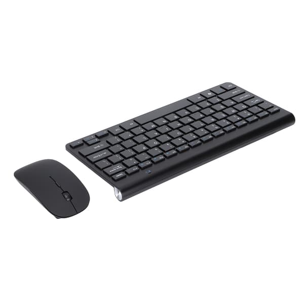 Trådløs 2.4G USB Ultraslank Ergonomisk Slidstærk Tastatur og Mus Combo til Notebook Computer Sort