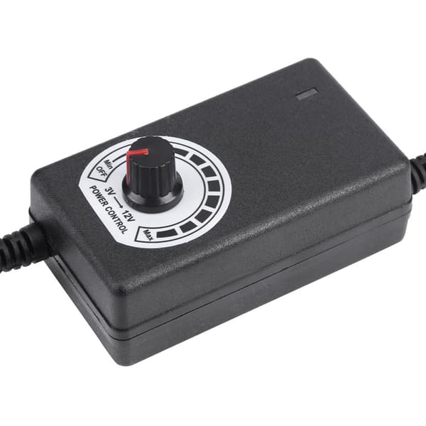 AC til DC-adapter 3-12V 2A Justerbar strømforsyning Motorhastighetskontroller US-plugg 110-240V