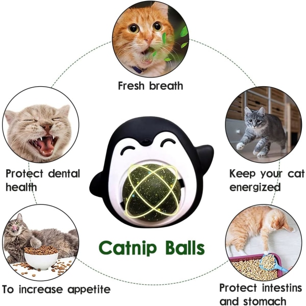 Catnip Ball Cat Toy Catnip Ball inomhusleksaker för att leka med katten Golden Diamond Black