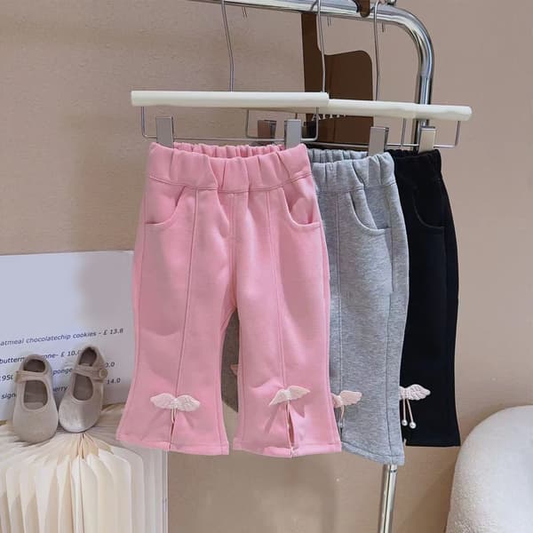 Småbørn Piger Bell Bottom Bukser Elastisk Talje Løs Pasform Bomuld Pink 120 cm