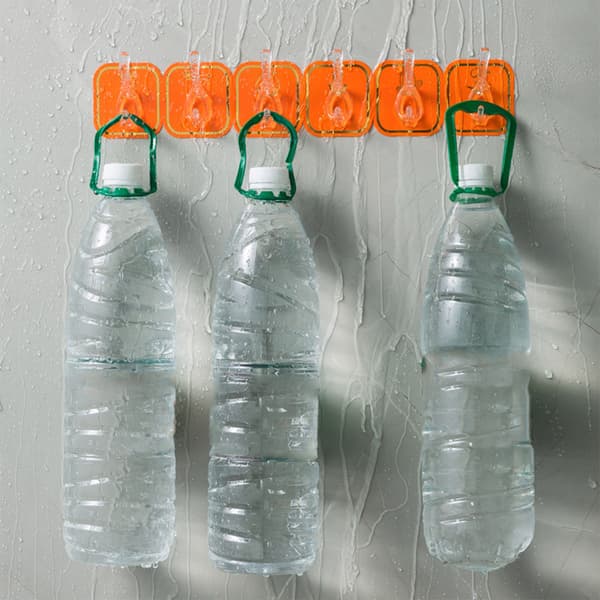 6 STK Akryl Selvklæbende Væg Krog Uden Boring Stærk Bæreevne Køkken Badeværelse Orange