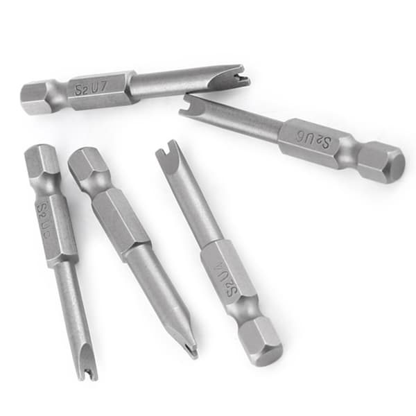 S2 Legeret Stål 1/4\" Hex Skaft U-formet Magnetisk Skruetrækker Bits Sæt (5 Stk, 50mm)