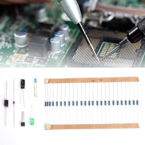 1565PCS Elektronisk Komponent Assorteret Sæt Kondensator LED Diode Transistor 0.25W Modstand