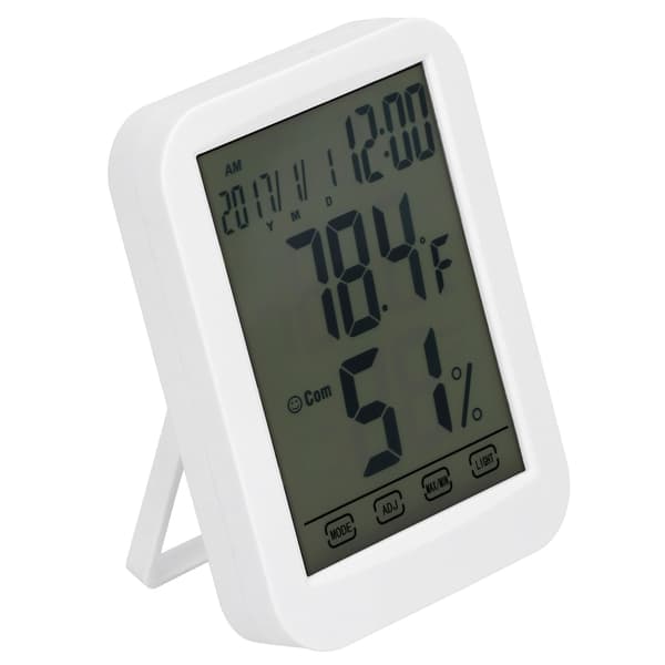 Digitalt Termometer Hygrometer LCD Touch Screen Temperatur Fugtighedstester til Hjemmekontor