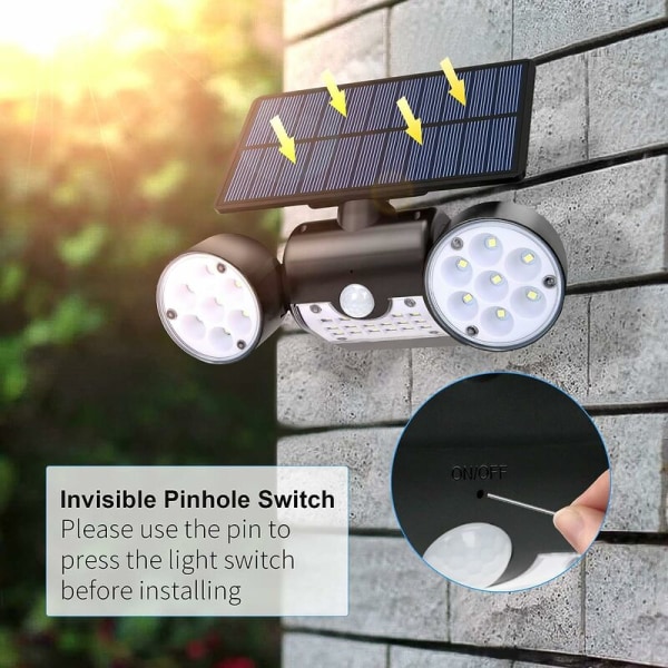 Solar Spotlight 2kpl ihmiskehon sensori Garden Street Light, sopii puutarhaan ja pihalle
