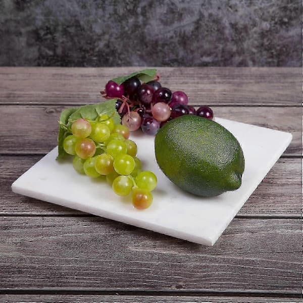 20x20cm White Marble Trivet Square Kitchen Trivet Creamy