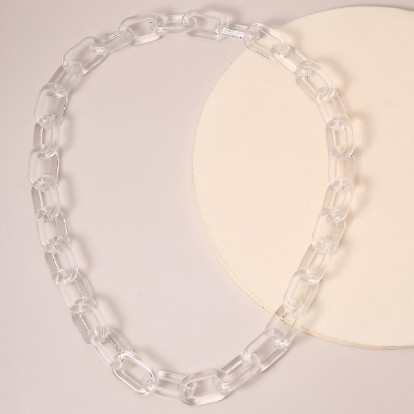 Akryl Halsband Hängen Överdriven Geometri Choker För Kvinnor 24 In transparent