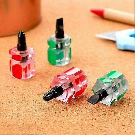 Short Screwdriver, 3 Pieces Mini Slotted Screwdriver and 3 Pieces Short Phillips Screwdrivers