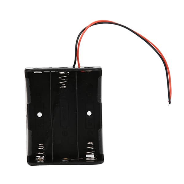 5 stk. 18650 Batterikasse 3 Slots Sort Holder med 2 Lednings Serialforbindelse